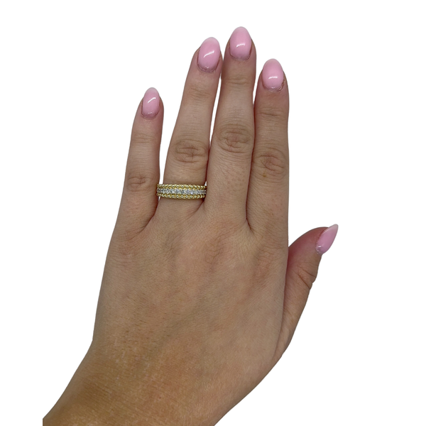 Lab-Grown Diamond Beaded Ring