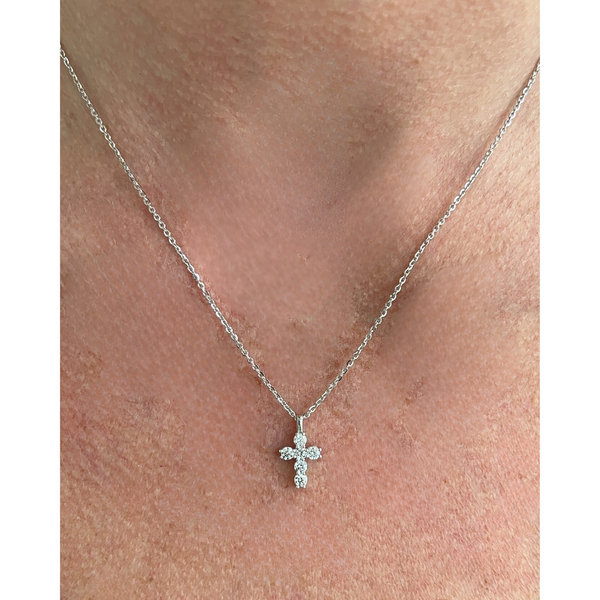 Round Diamond Cross Necklace