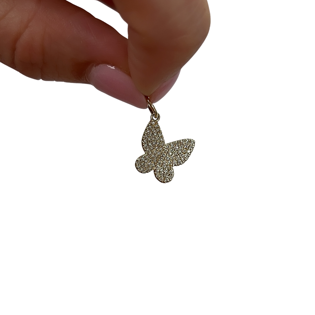 Diamond Pave Butterfly Charm