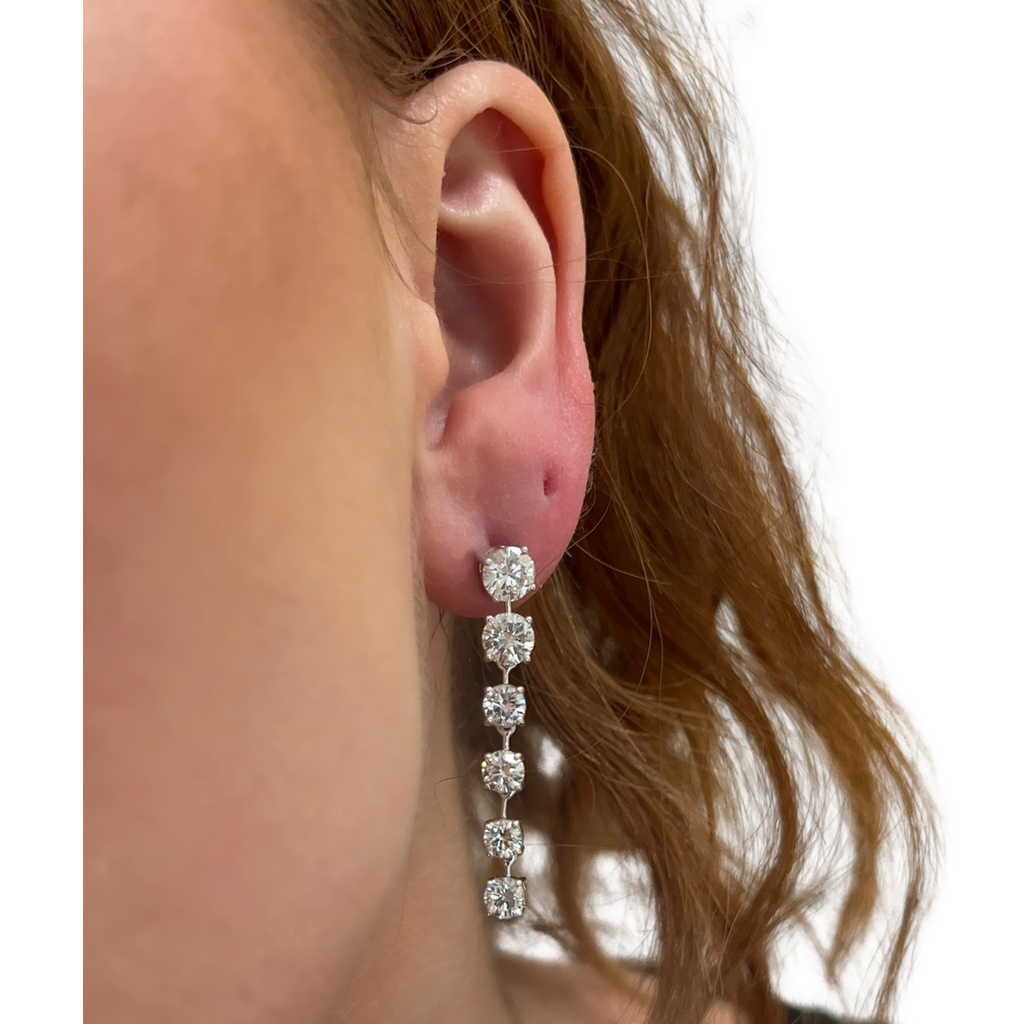 Lab-Grown Negative Space Round Dangle Earrings