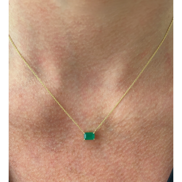 Emerald Cut Emerald Pendant Necklace