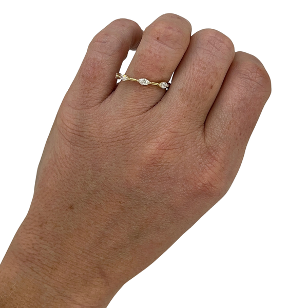 Lab-Grown Negative Space Marquise Band