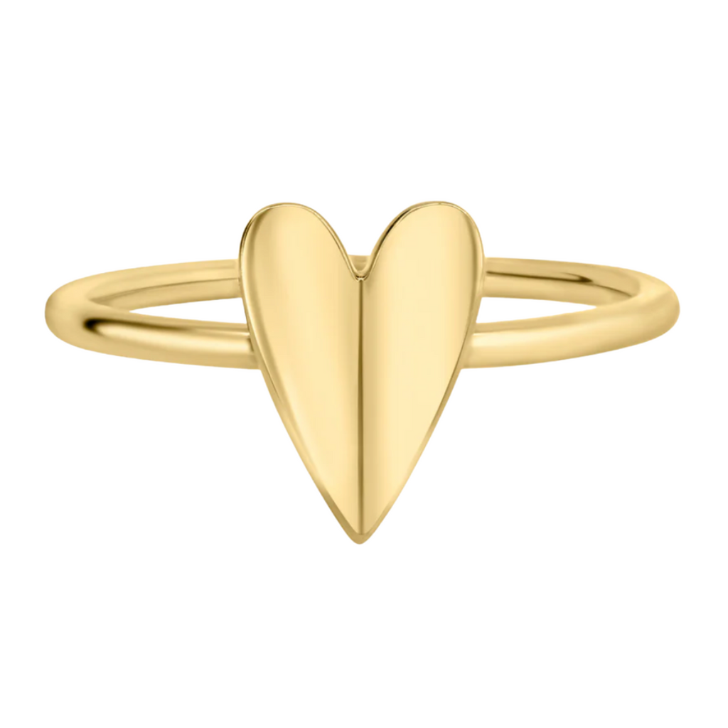 Folded Heart Gold Ring