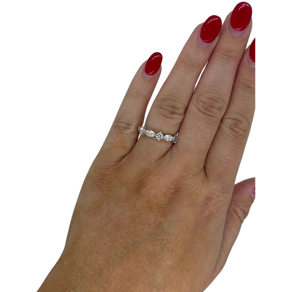 Lab-Grown E/W Marquise & Round Band