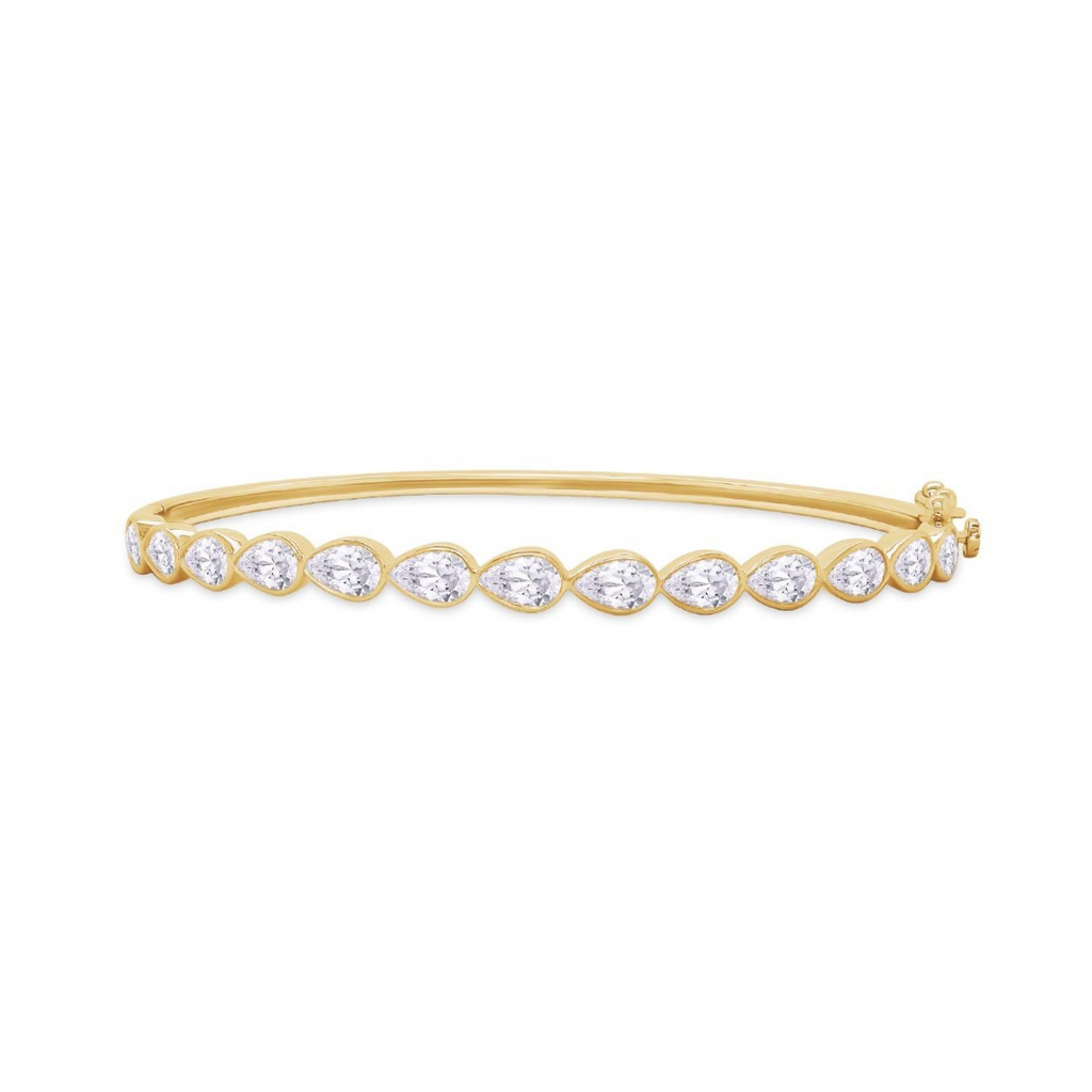 Lab-Grown E/W Pear Bangle
