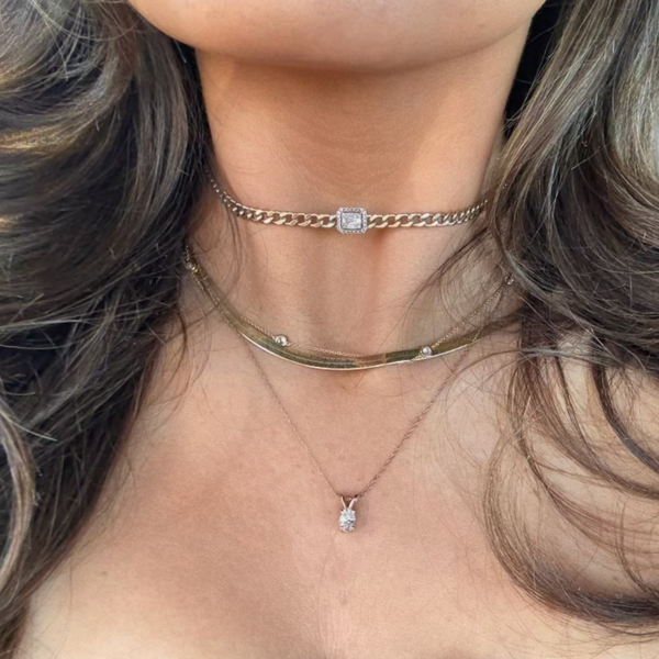 Diamond Emette Cuban Link Necklace