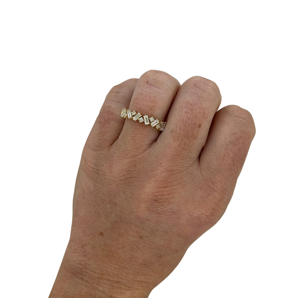 Lab-Grown Offset Baguette & Round Band