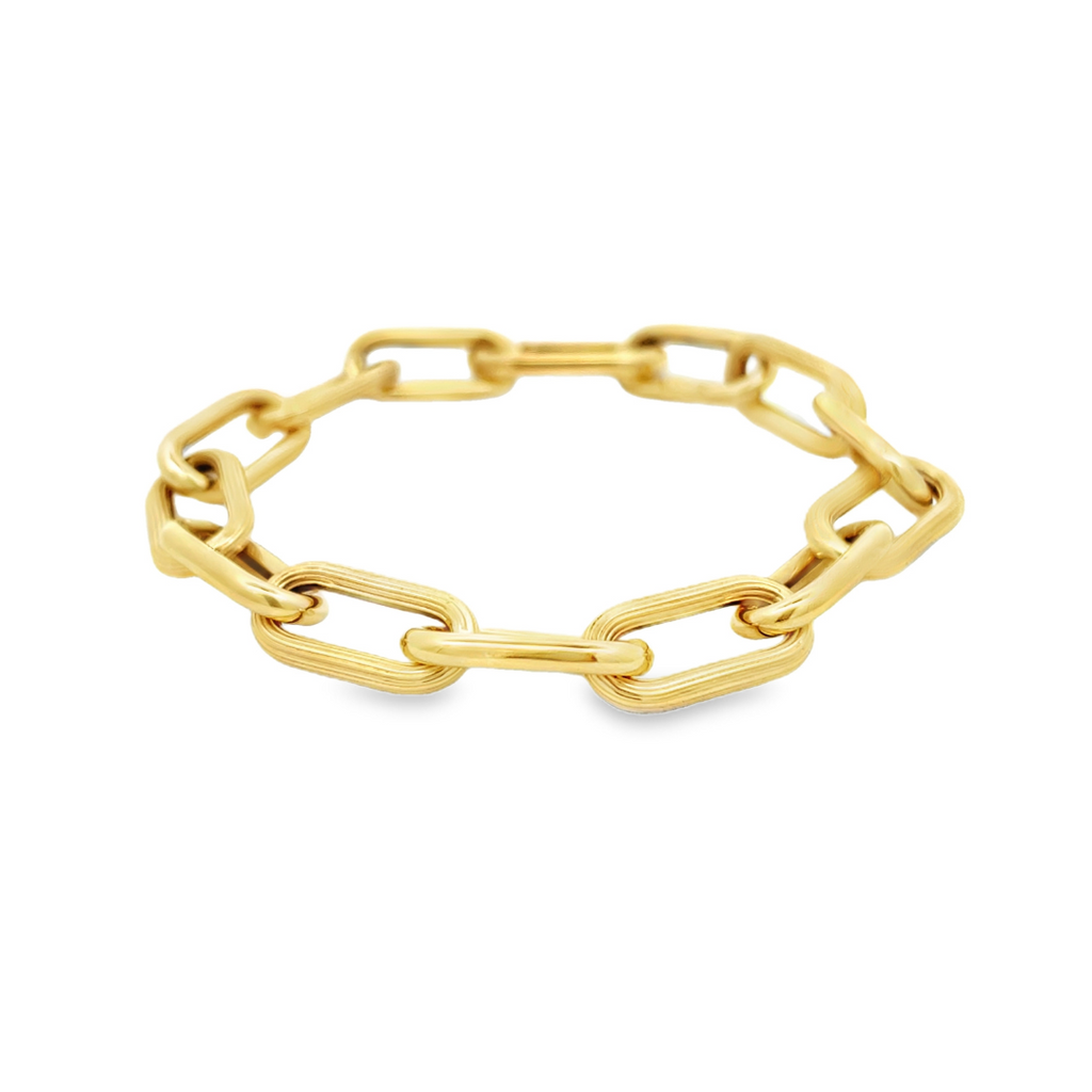Textured Chunky Gold Paperclip Bracelet