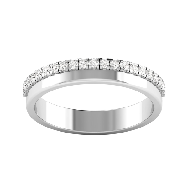 Lab-Grown Double Row Diamond & Gold Band