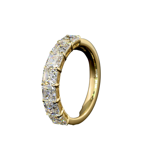Lab-Grown Asscher Cut Halfway Band