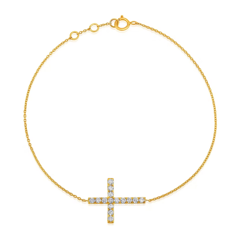 Diamond Cross Chain Bracelet