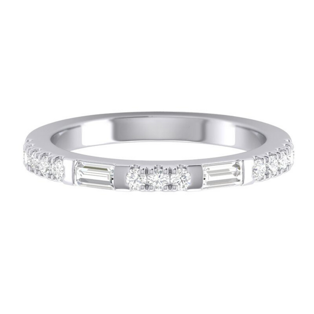 Micropave Baguette & Round Band