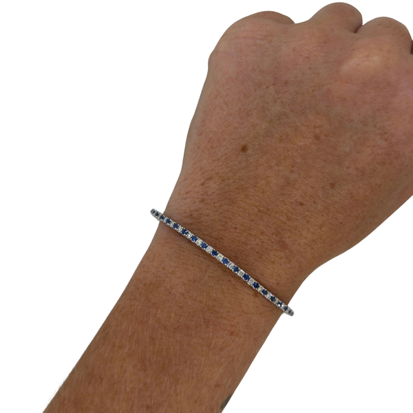 Sapphire & Diamond Flexible Bangle