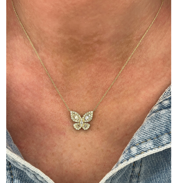 Baguette Butterfly Necklace