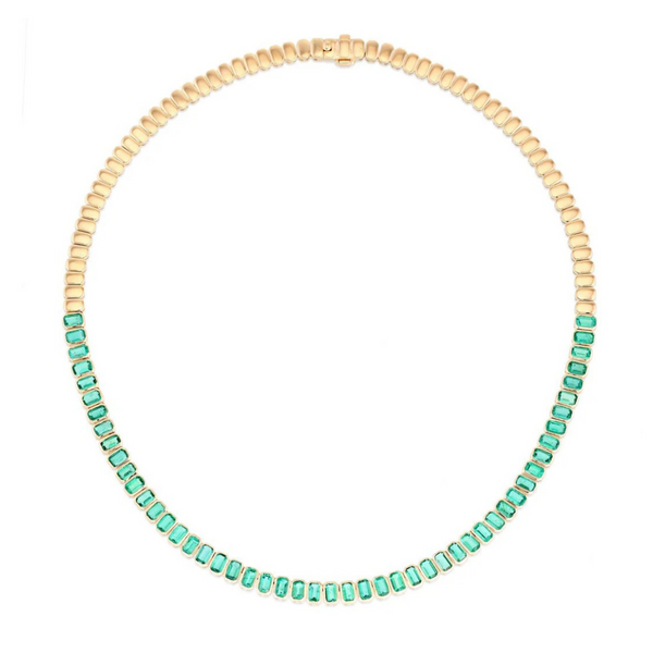 Halfway Bezel Gemstone Necklace
