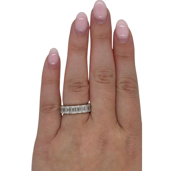 Lab-Grown Emerald Cut Eternity Band