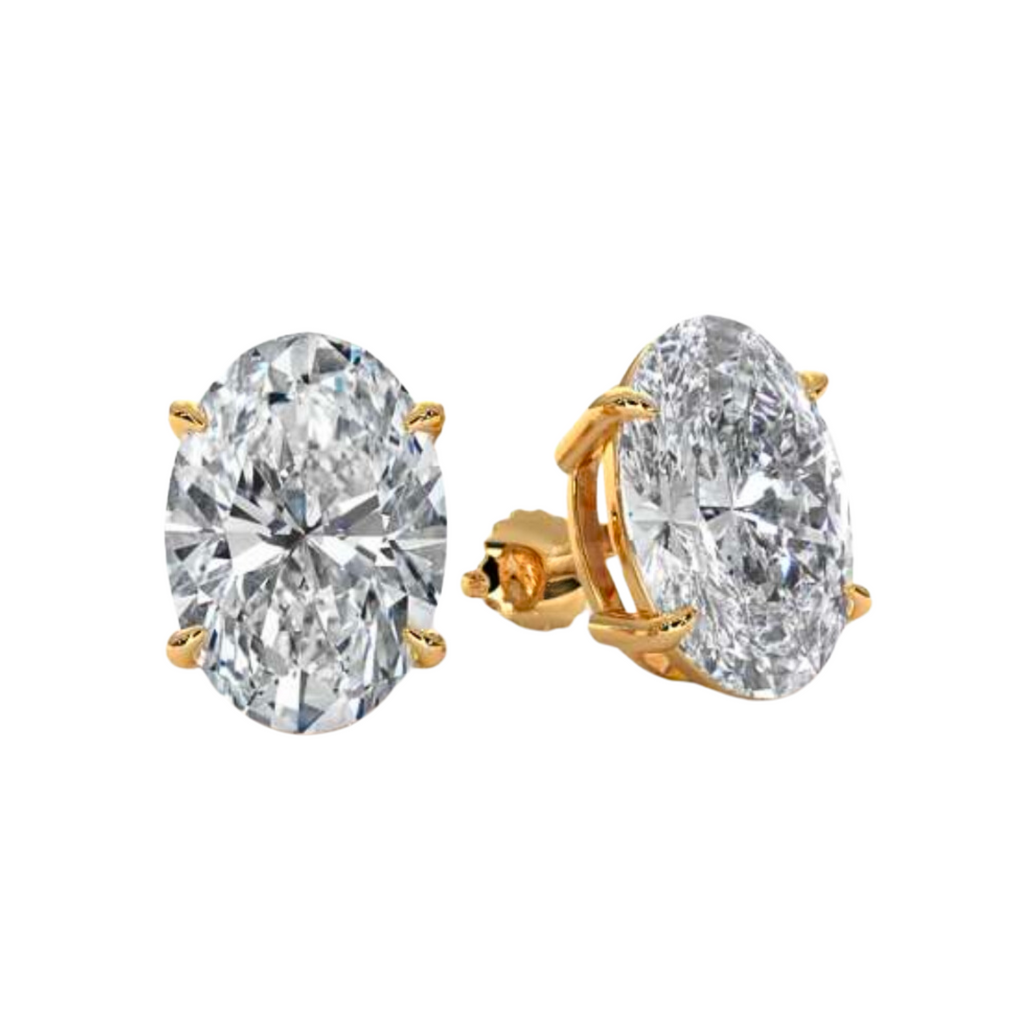 Lab-Grown Oval Cut Diamond Stud Earrings