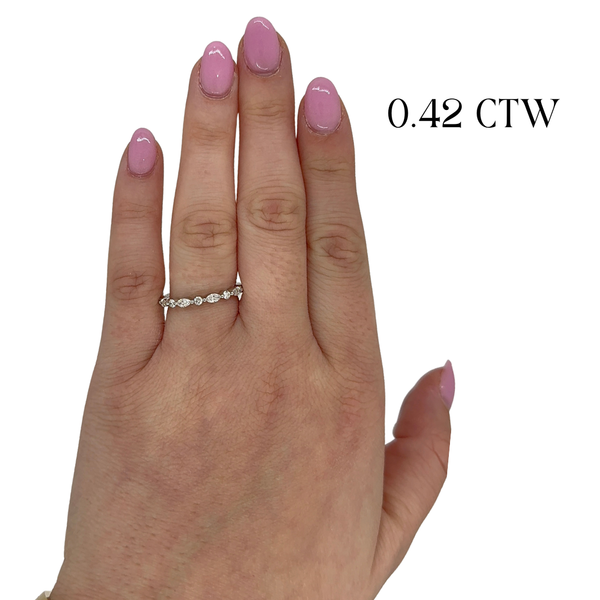 Lab Grown E/W Marquise and Round Band