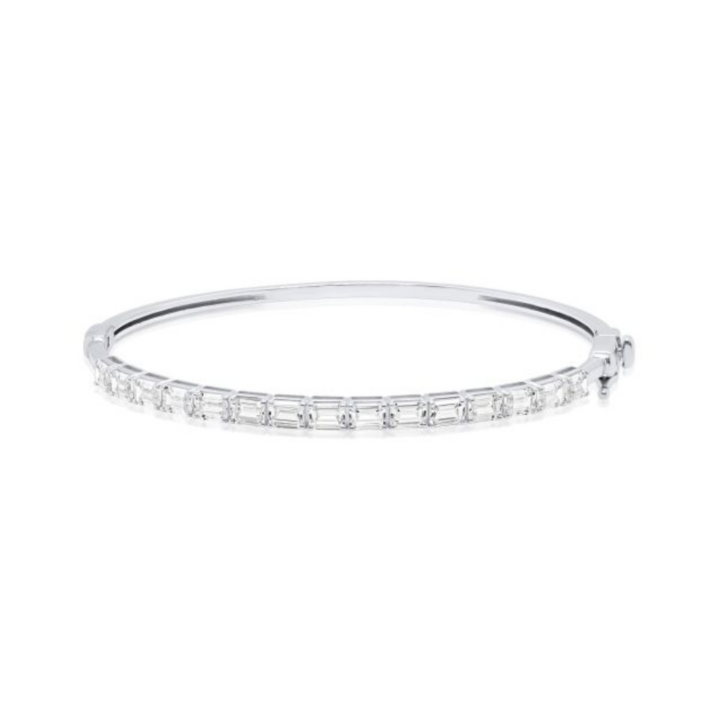 Lab-Grown East/West 3ctw Emerald Cut Bangle