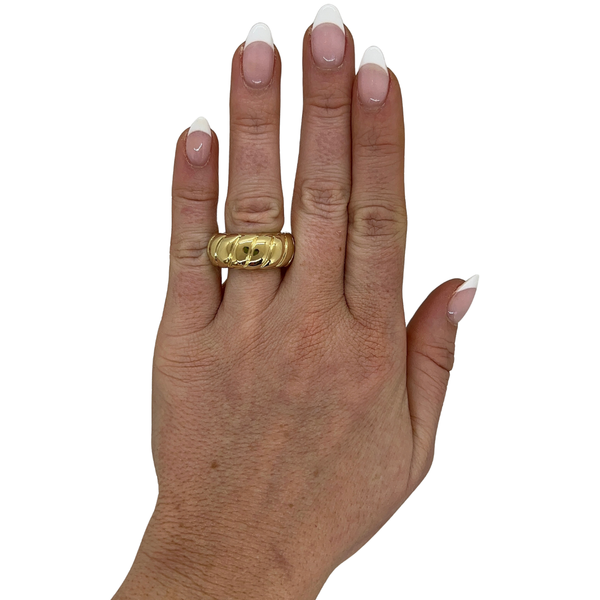 Gold Croissant Fitness Ring Jacket