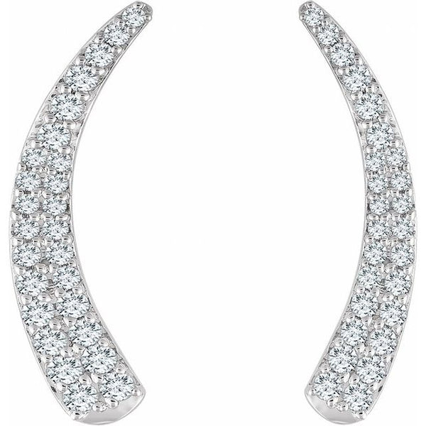 Diamond Pave Ear Climbers