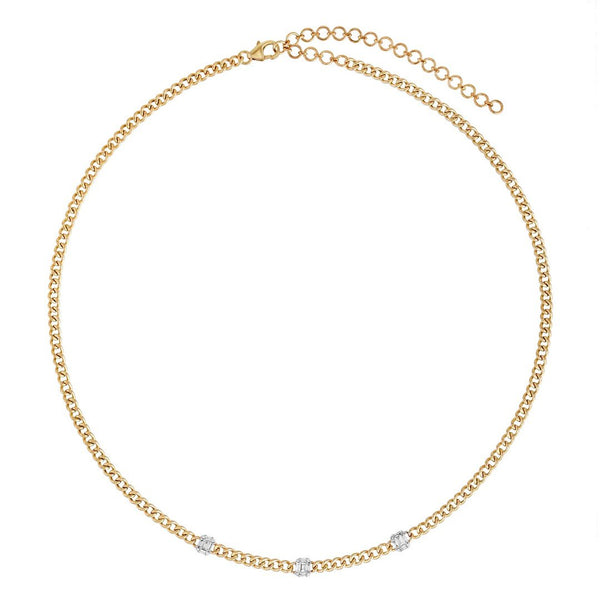 Diamond Baguette Cuban Chain Necklace