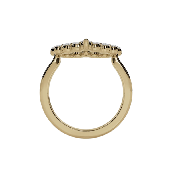 Heart Shaped Shared Prong Ring