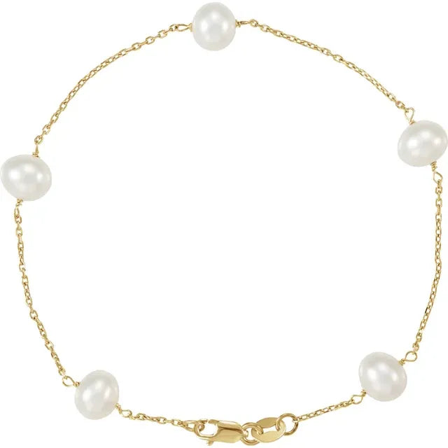 Pearl Station Chain Bracelet