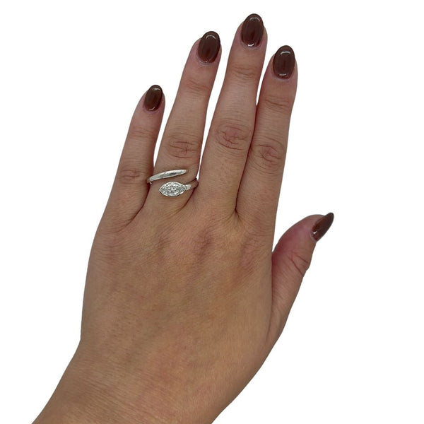 Lab-Grown Marquise Bezel Wrap Ring