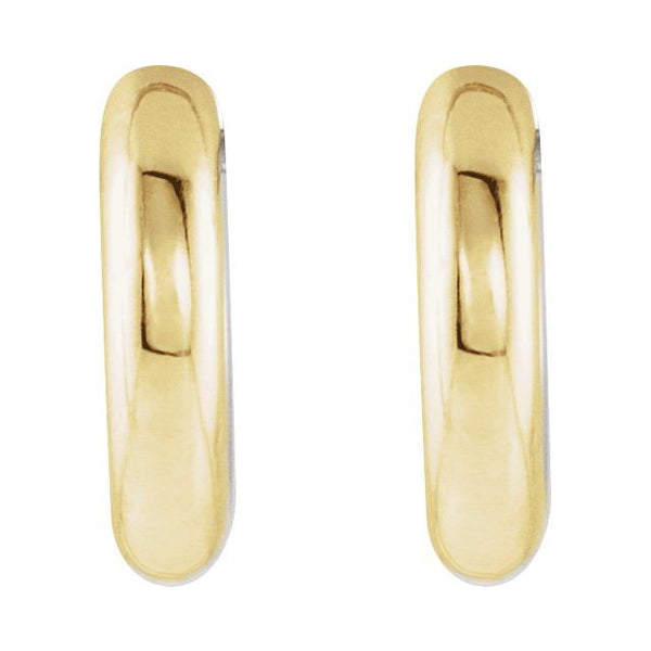 Yellow/White Hinged 12 mm Hoop Earrings