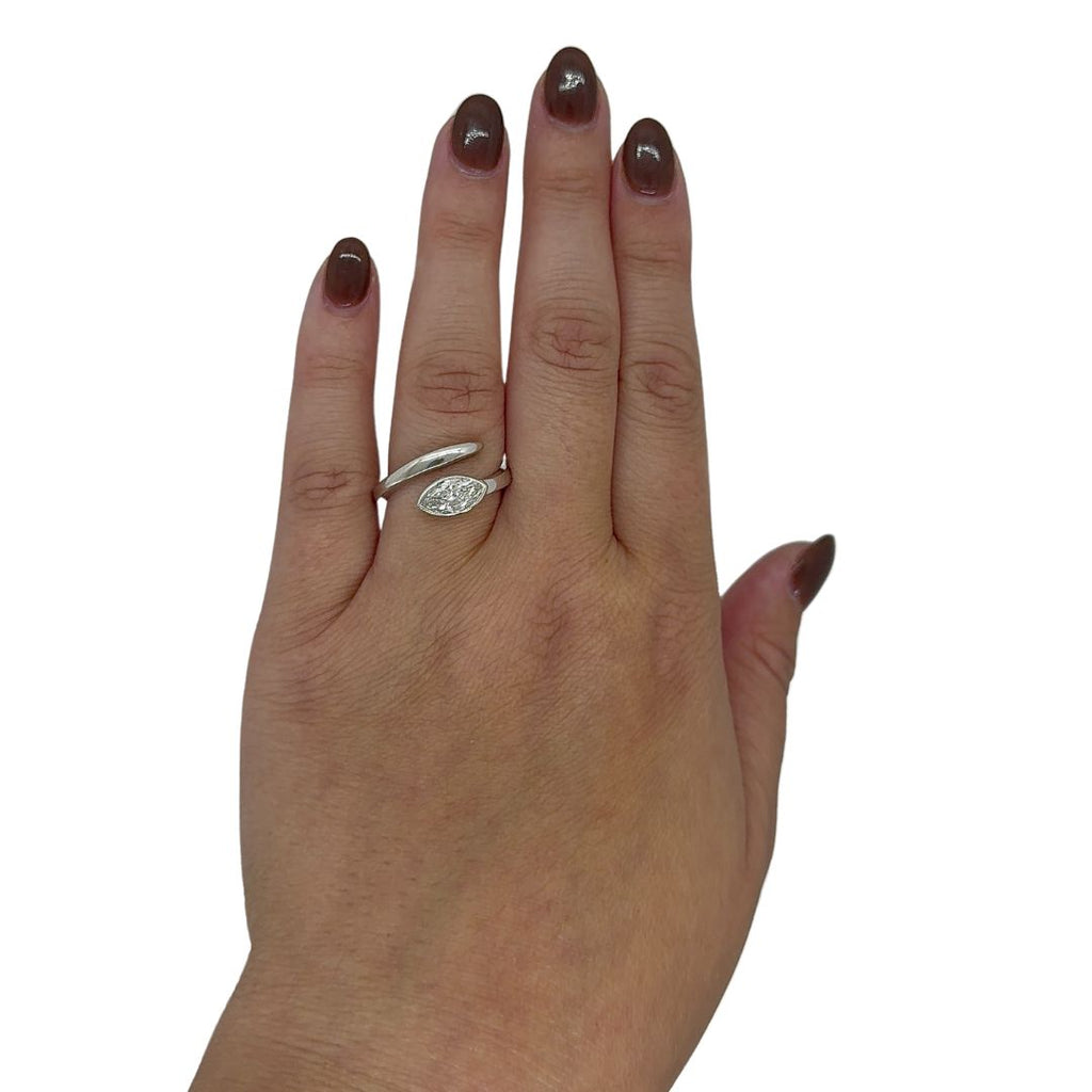 Lab-Grown Marquise Bezel Wrap Ring