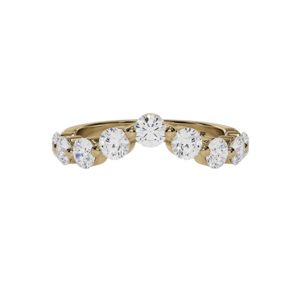 Round Floating Diamond Curved Band