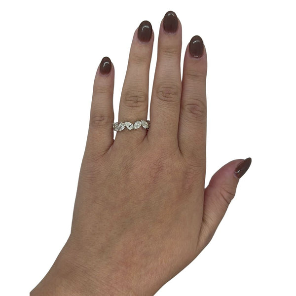 Lab-Grown Offset Pear Eternity Band