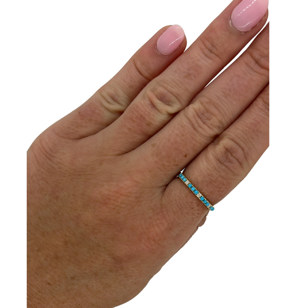 Dainty Turquoise & Diamond Ring