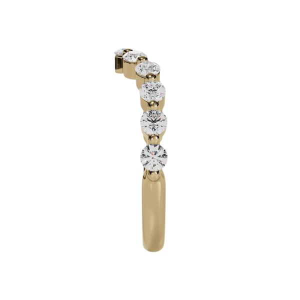 Round Floating Diamond Curved Band