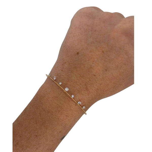 Lab-Grown Drilled Diamond Dangle Bangle