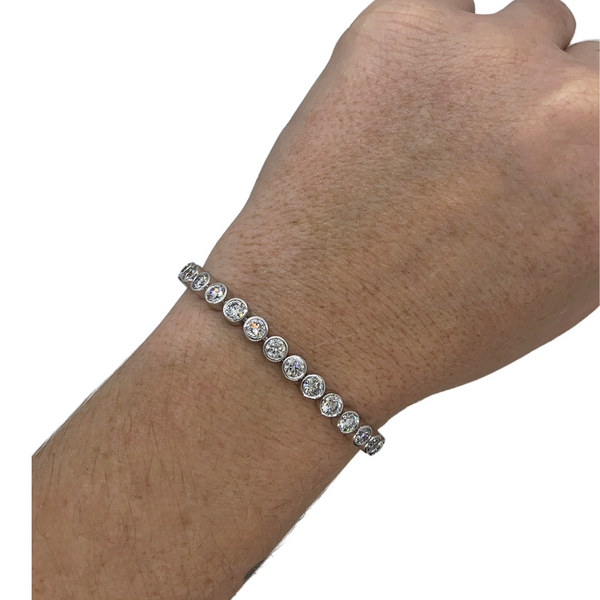 Lab-Grown Bold Round Bezel Tennis Bracelet