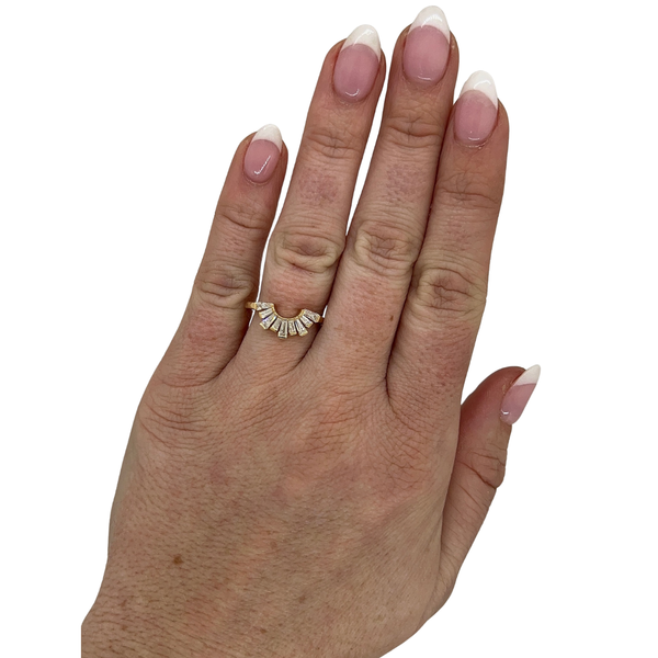 Lab-Grown Tapered Baguette Contour Band