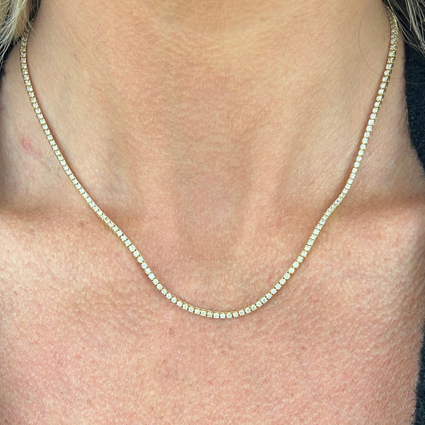 4 CTW Natural Diamond Tennis Necklace