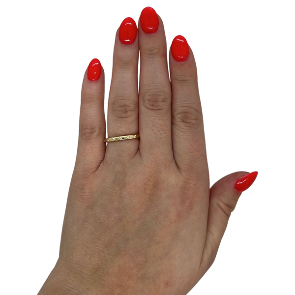 Lab-Grown Inlay Small Round Diamond Band