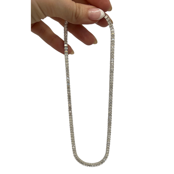 Lab-Grown Emerald-Cut Tennis Necklace