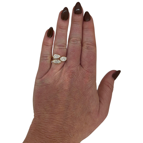Lab-Grown Trio Pear, Marquise, & Oval Wrap Ring