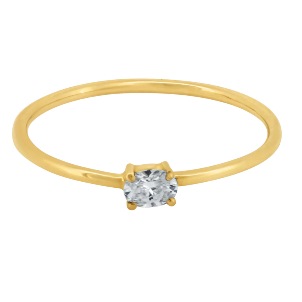 East/West Oval Dainty Ring