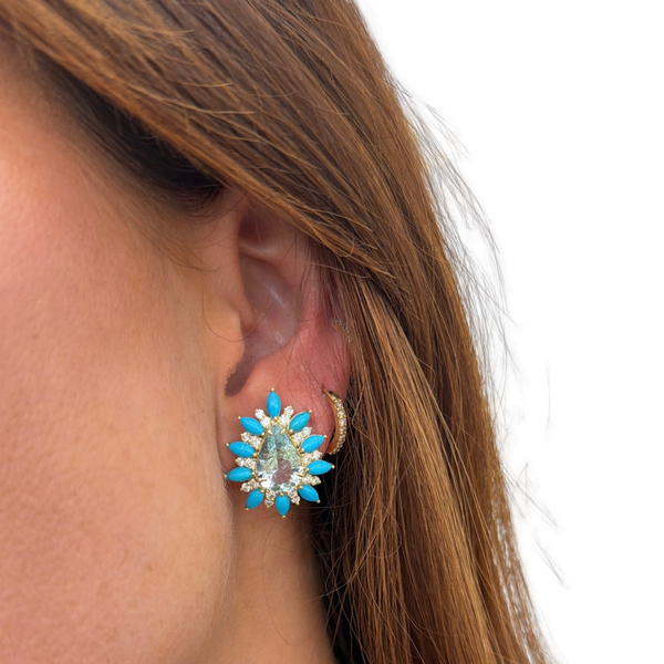 Aquamarine & Turquoise Statement Earrings