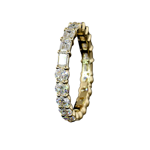 Lab-Grown E/W Emerald & Round Dirty Martini Band
