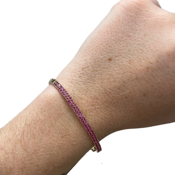 Pink Sapphire Bangle Bracelet