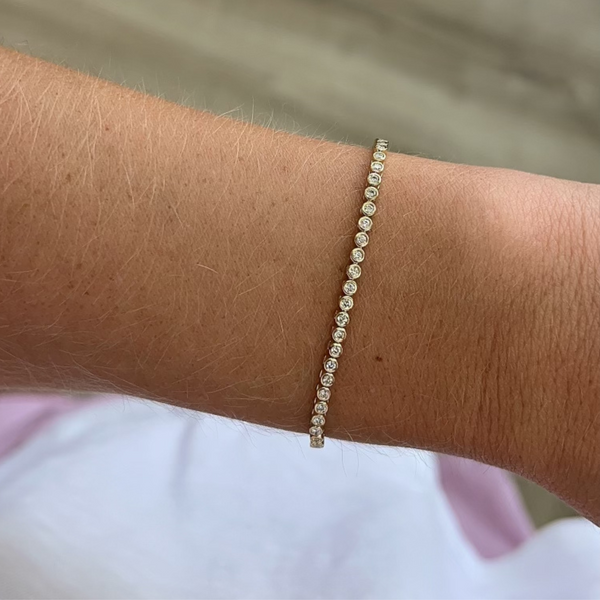 Mini Round Diamond Bezel Tennis Bracelet