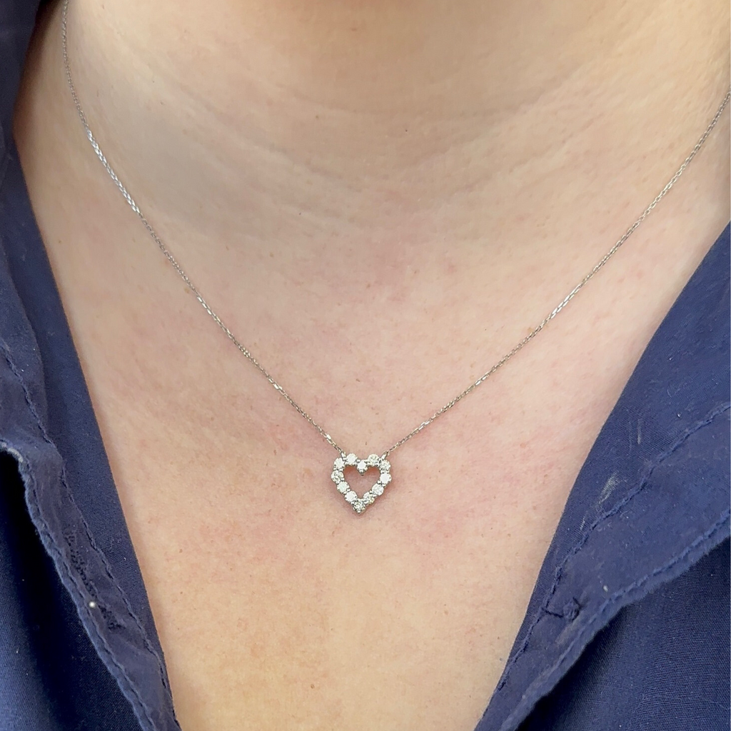 Mini Diamond Heart Pendant Necklace