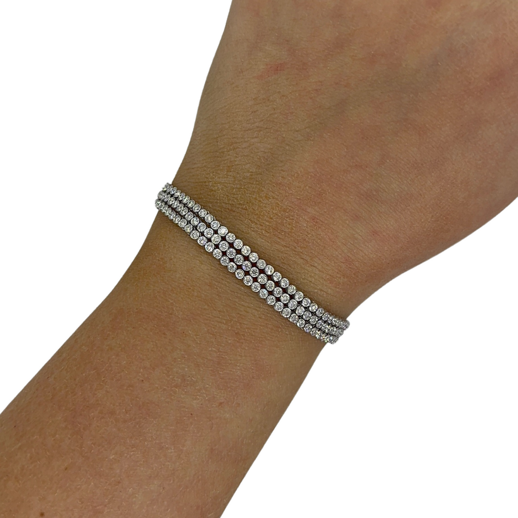 Lab-Grown Triple Row Tennis Bracelet