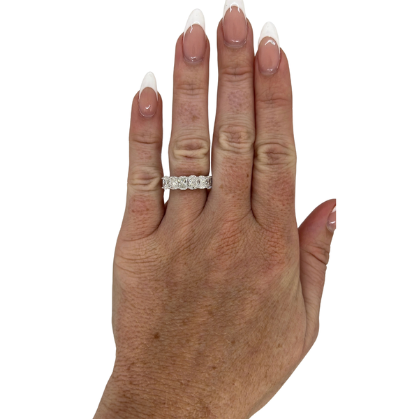 Lab-Grown Bezel 7-Stone Cushion Cut Band